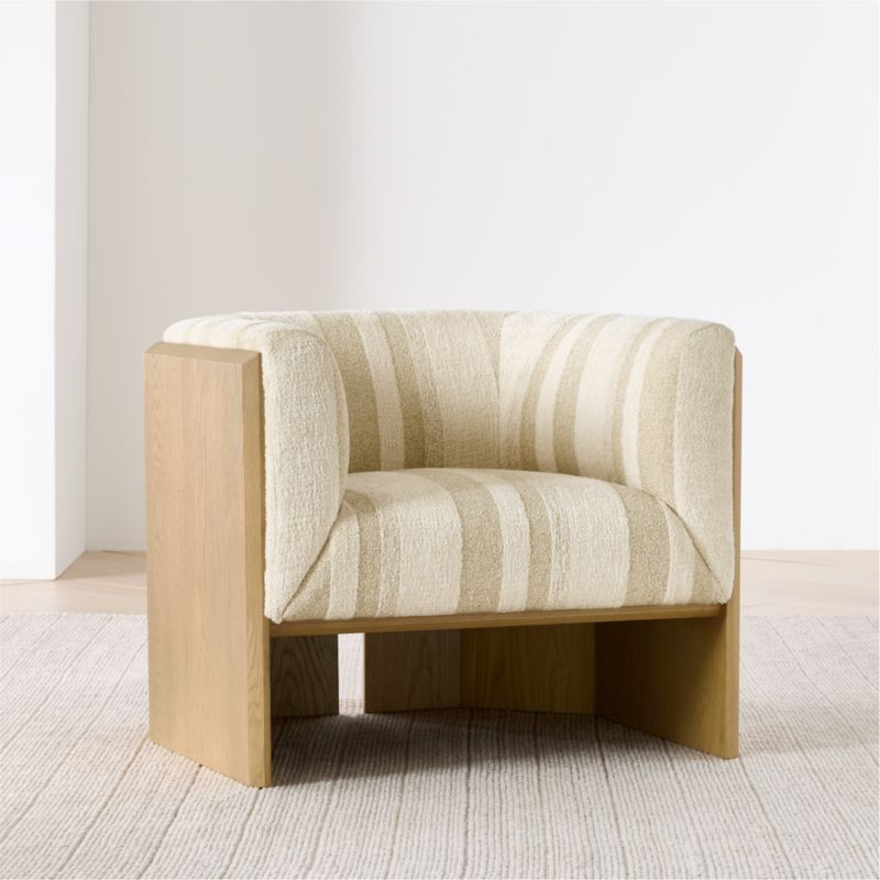 Anvers Striped Wood Accent Chair | Crate & Barrel