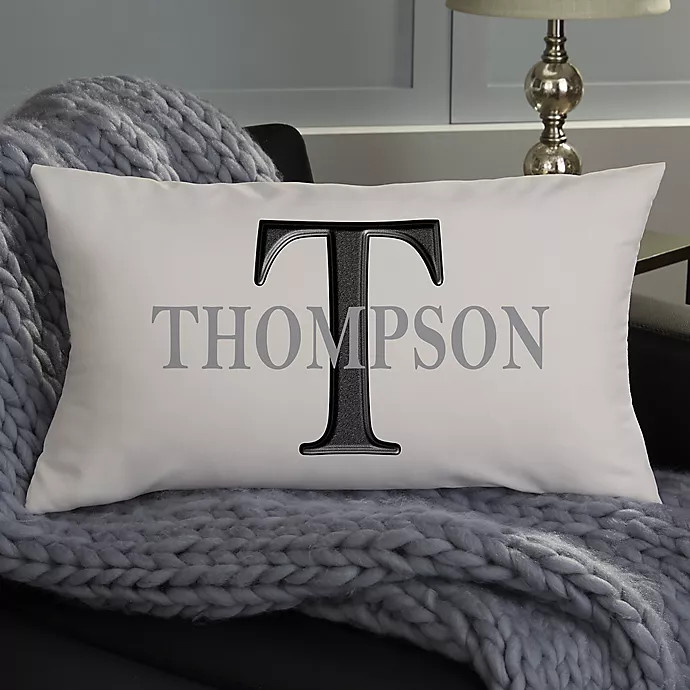 Monogram Personalized Lumbar Throw Pillow | Bed Bath & Beyond
