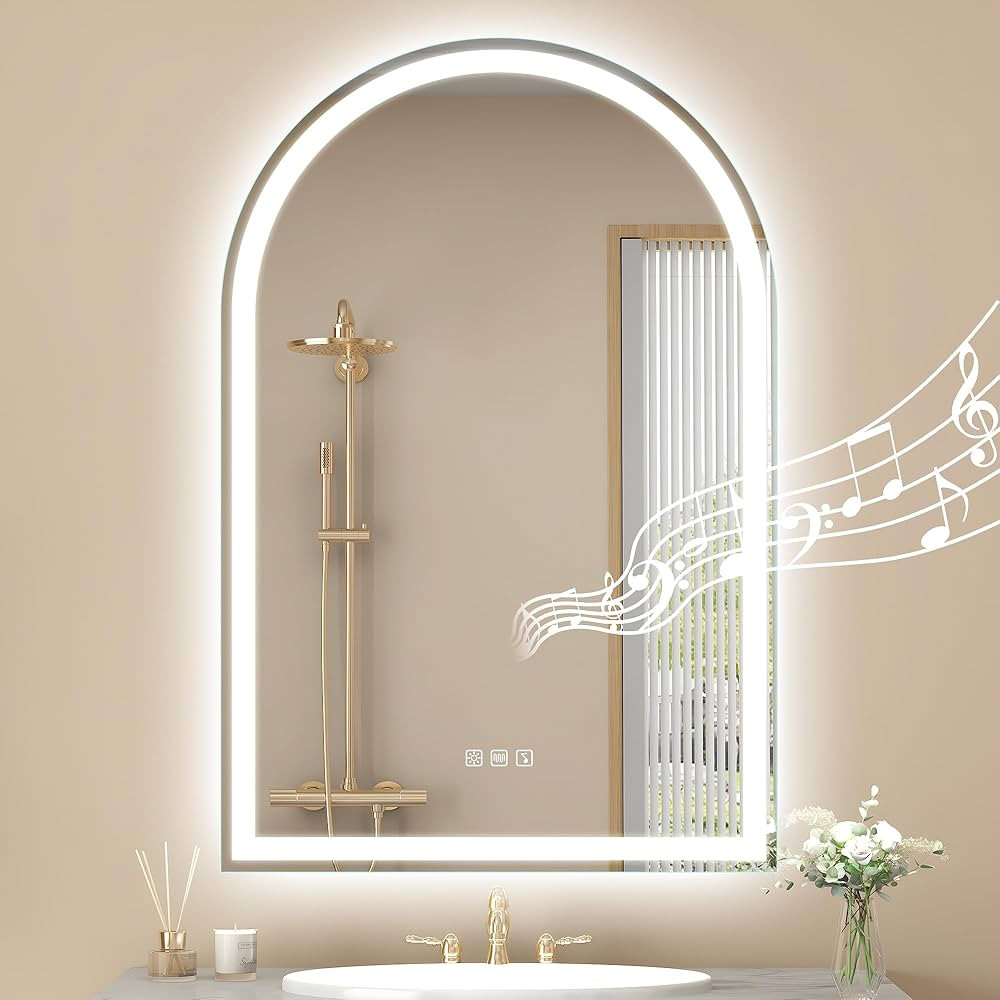 36"x24" LED-Bathroom-Mirror-with-Lights, Wall-Mounted with Bluetooth Speaker, Anti-Fog, 3 Color T... | Amazon (US)