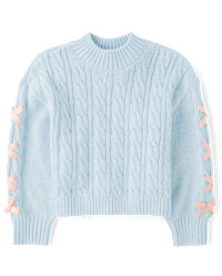 Girls Ribbon Cable Knit Sweater - pink | The Children's Place