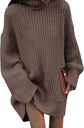 LILLUSORY Womens Turtleneck Oversized Knit Pullover Sweaters 2023 Fall Long Sleeve Loose Short Sw... | Amazon (US)