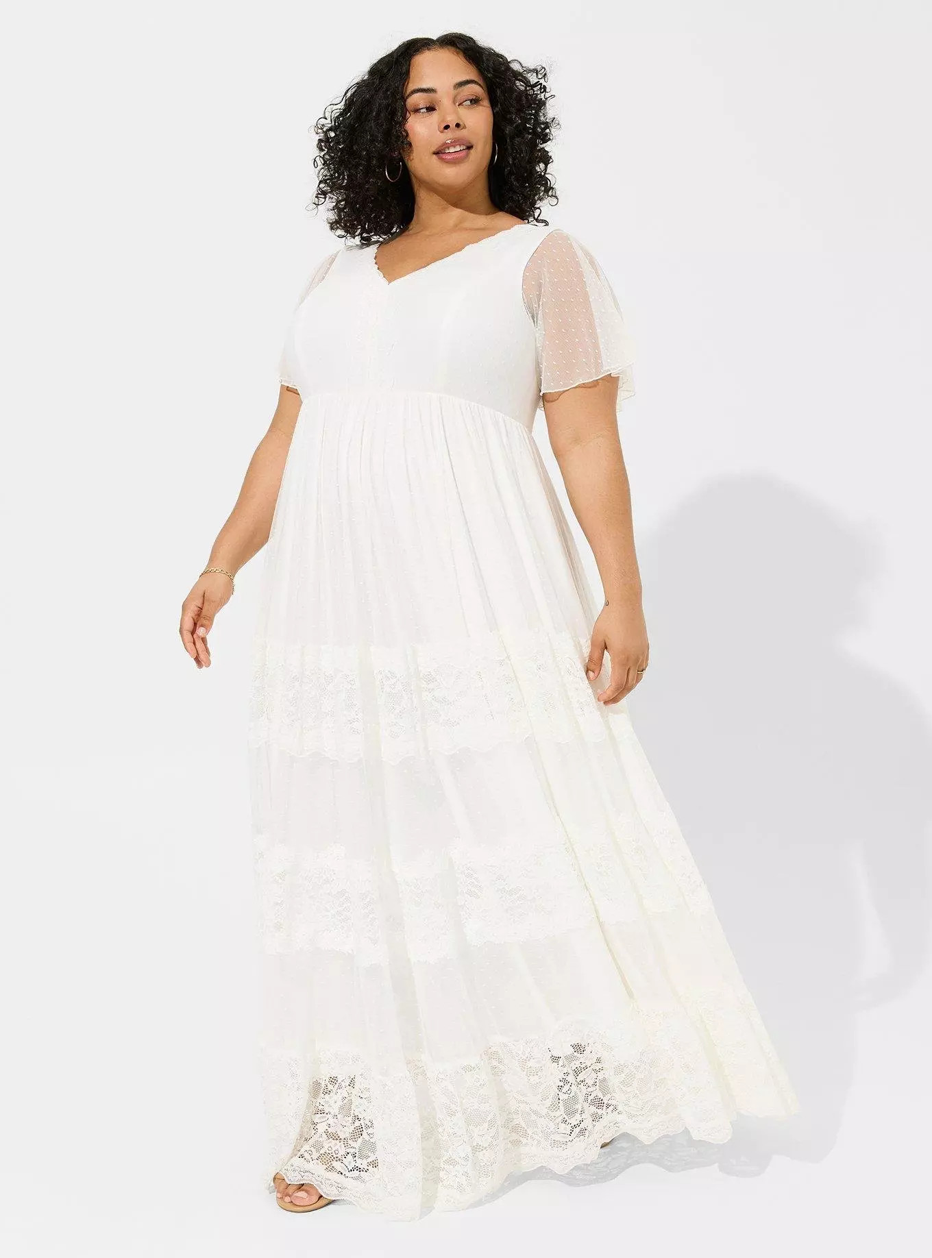 Ivory Lace A-line Boho Wedding Dress | Torrid (US & Canada)