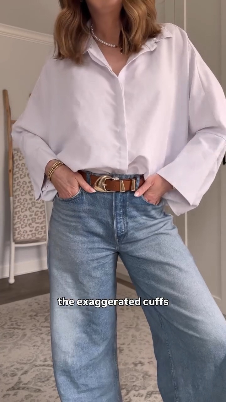 Every woman needs a white button down in her closet and this one is so beautiful and unique. I love the boxy silhouette, dropped shoulder and exaggerated cuffs. Such a fun twist and a classic. And it does not wrinkle and washes up beautifully✔️✔️

#LTKWorkwear #LTKgrwm #LTKootd