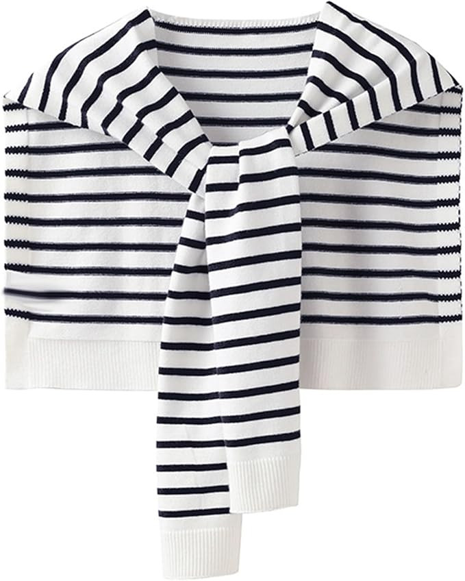 Women Sweater Shawl Wraps Y2K Knitted Tie Up Knotted Shoulder Cape Casual Travel Scarf Tops Trend... | Amazon (US)