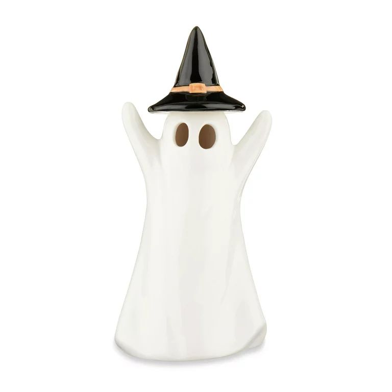 Halloween White Ceramic Light-Up Ghost Decorations, 4 in L x 3.25 in W x 8.5 in H, 2 Pack, by Way... | Walmart (US)