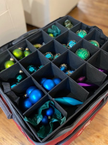 We like to keep our ornaments in one container, and color sorted of course!

#LTKHoliday #LTKhome #LTKSeasonal