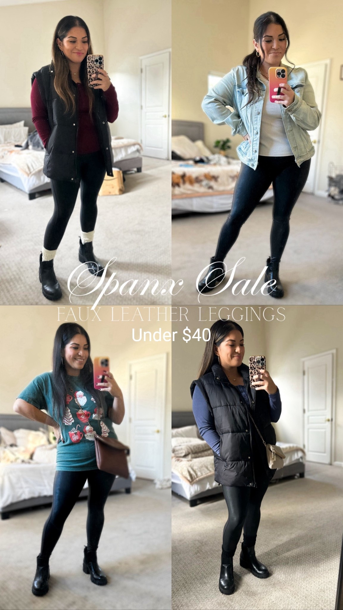 My absolute favorite faux leather leggings on major sale! Code EXTRA40 applied at checkout! I'm wearing Petite M. Makes these about $35!! Such a good deal! Run and grab them while you can! 

#LTKootd #LTKmomlife #LTKpetite #LTKdayinmylife

#LTKGiftGuide #LTKCyberWeek #LTKHoliday