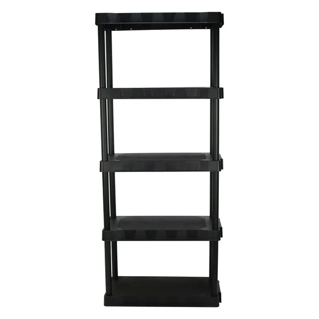 Hyper Tough Black 5-Tier Plastic 68" H x 30" W x 13.8"D, 350lb Total Capacity - Walmart.com | Walmart (US)