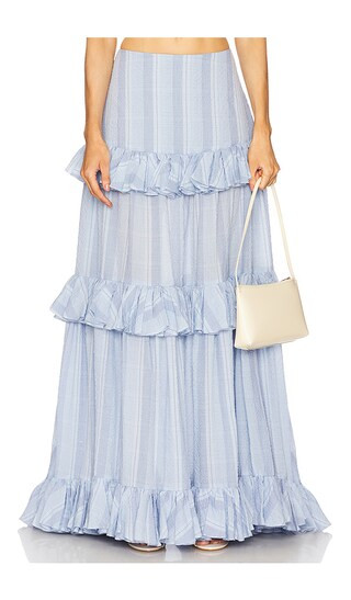 Maxi Ruffle Tiered Skirt in Blue Multi | Revolve Clothing (Global)