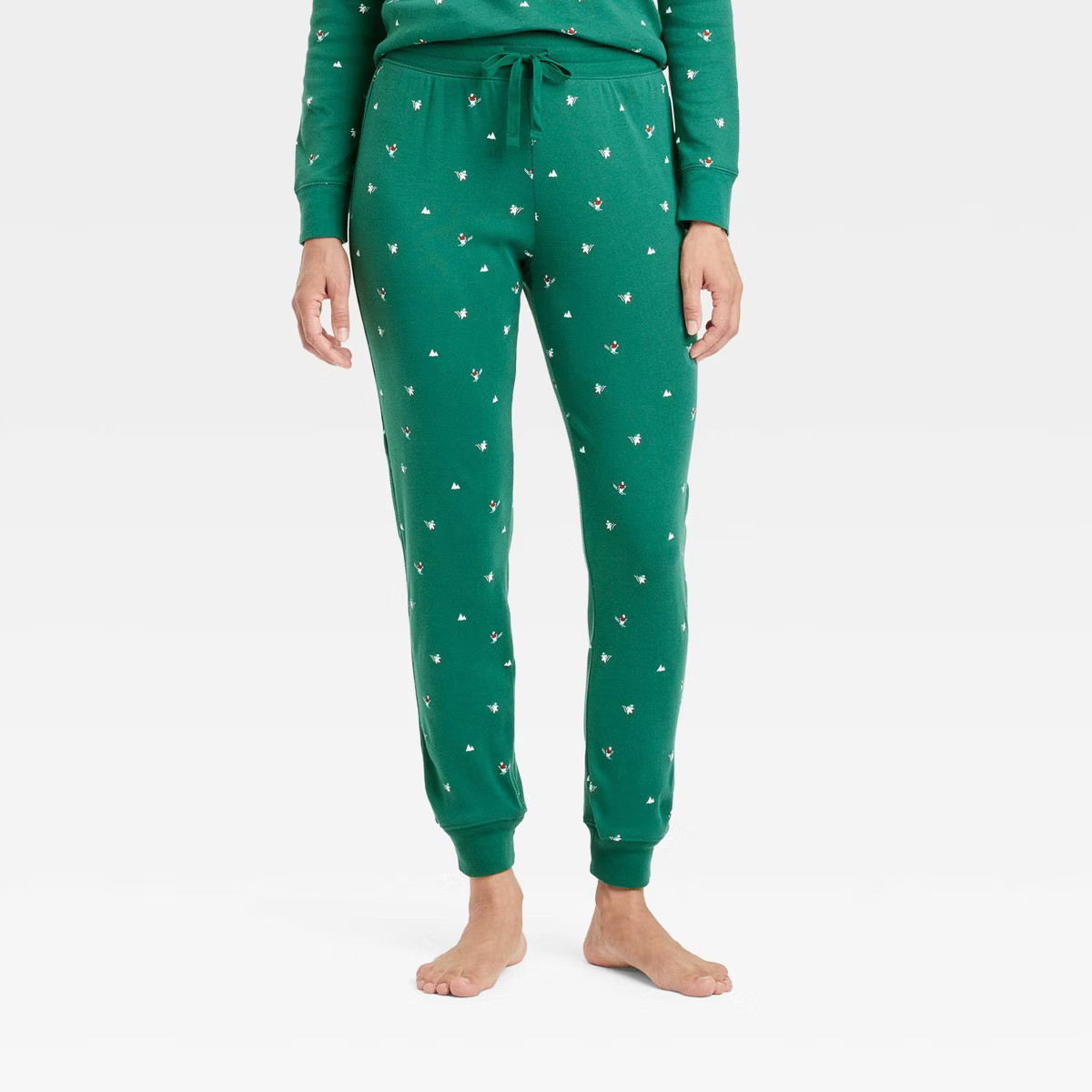 Women's Polar Bear Print Cotton Ribbed Holiday Matching Family Pajama Pants - Wondershop™ Green | Target