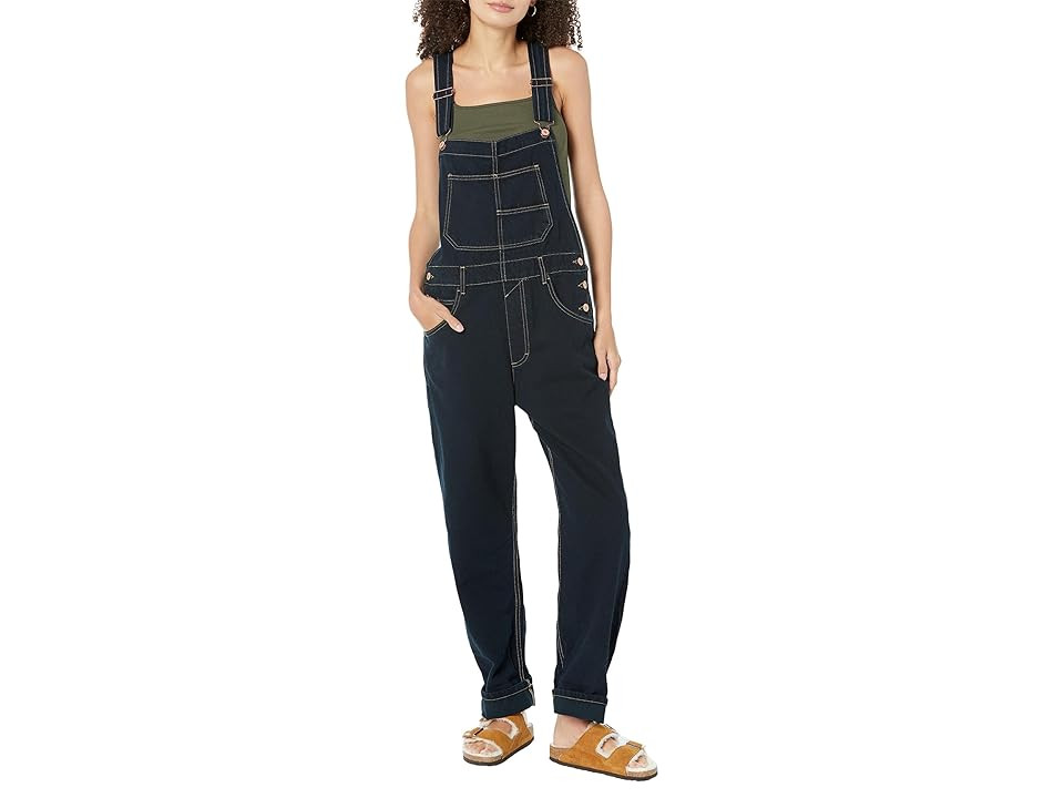 Free People We The Free Ziggy Denim Overalls Women's Jumpsuit & Rompers One Piece Blue Black : LG, Cotton/Denim | Zappos