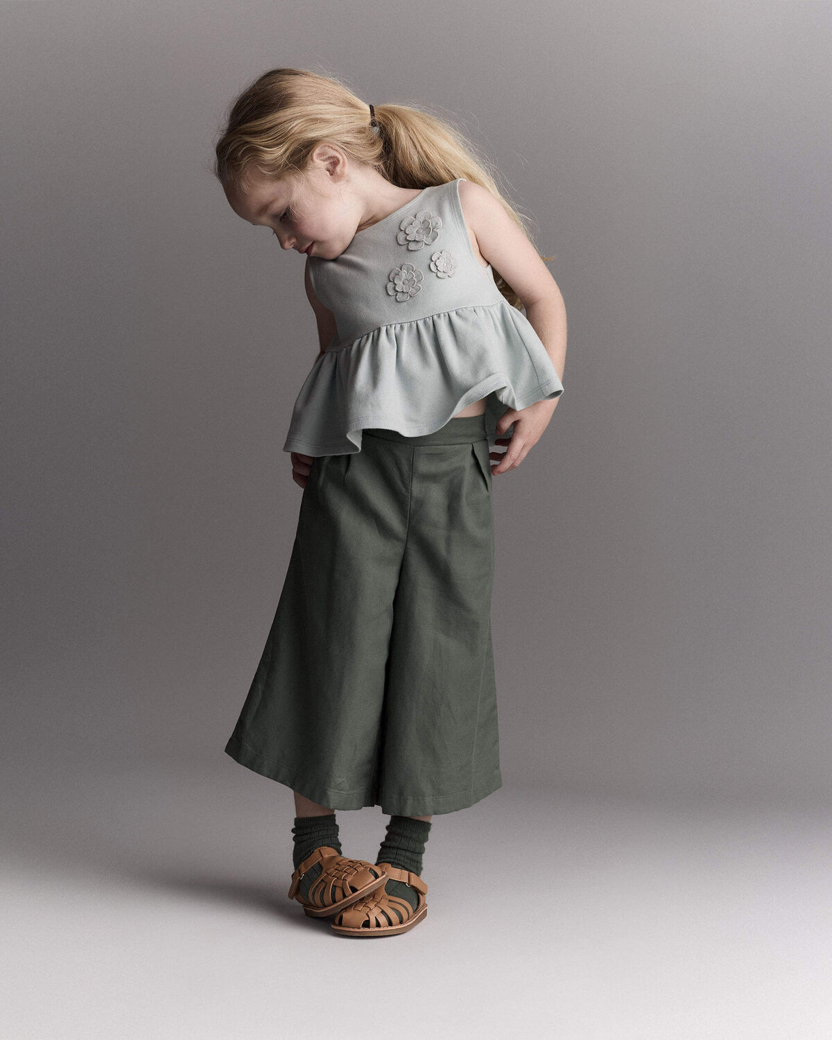 Toddler Girl Wide-Leg Drape Pant - Olive - Otter Avenue | Carter's | Carter's Inc