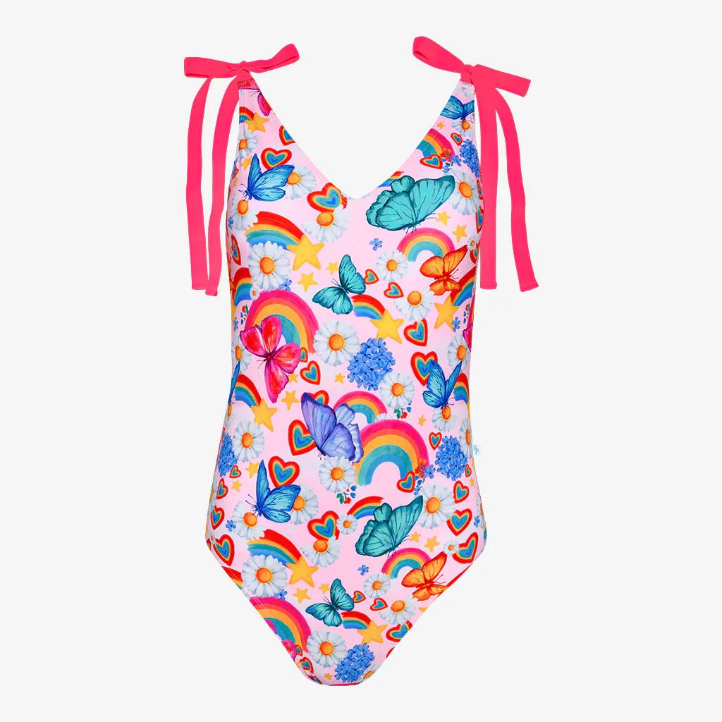 Rainbows Pink Women's One Piece Swimsuit | Raina | Posh Peanut
