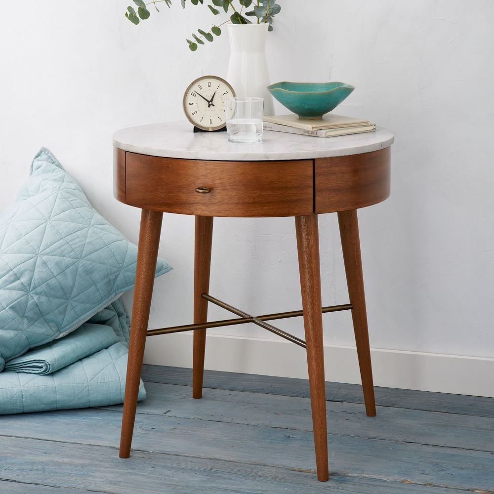 Penelope Grand Nightstand - Acorn w/ Marble Top | West Elm (US)