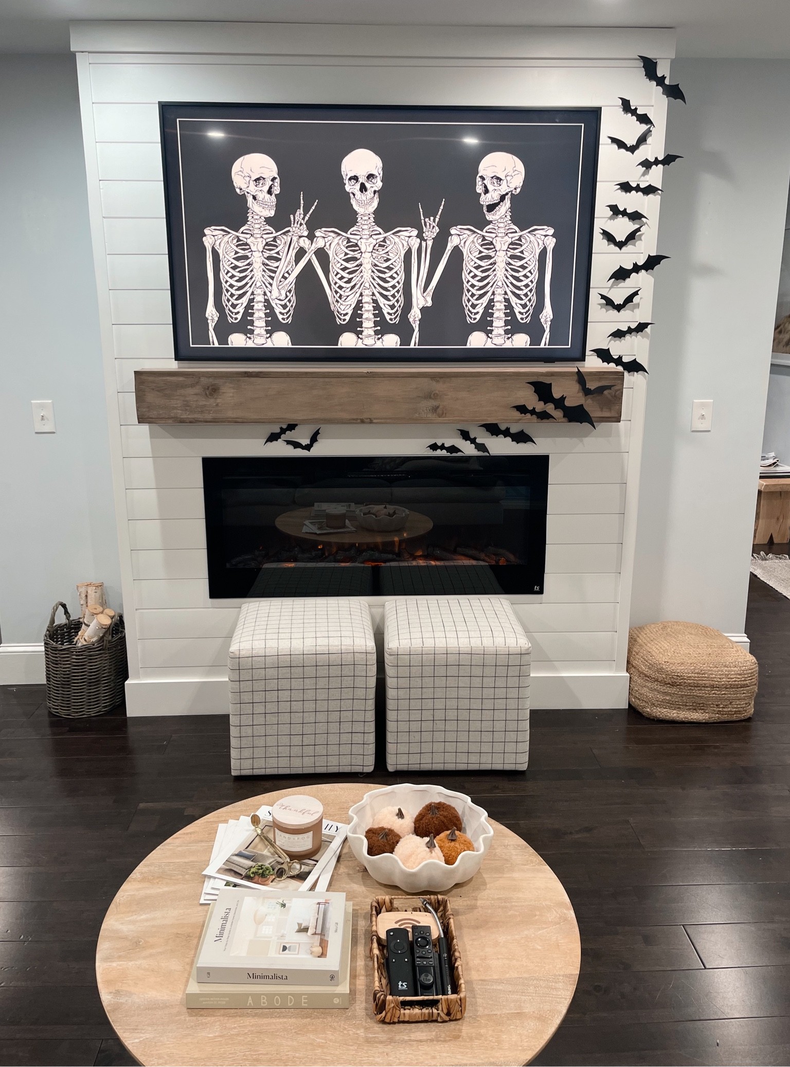 If you’ve got it, haunt it 👻🦇☠️ minimal neutral Halloween fireplace decor 

#LTKhome #LTKSeasonal #LTKHalloween