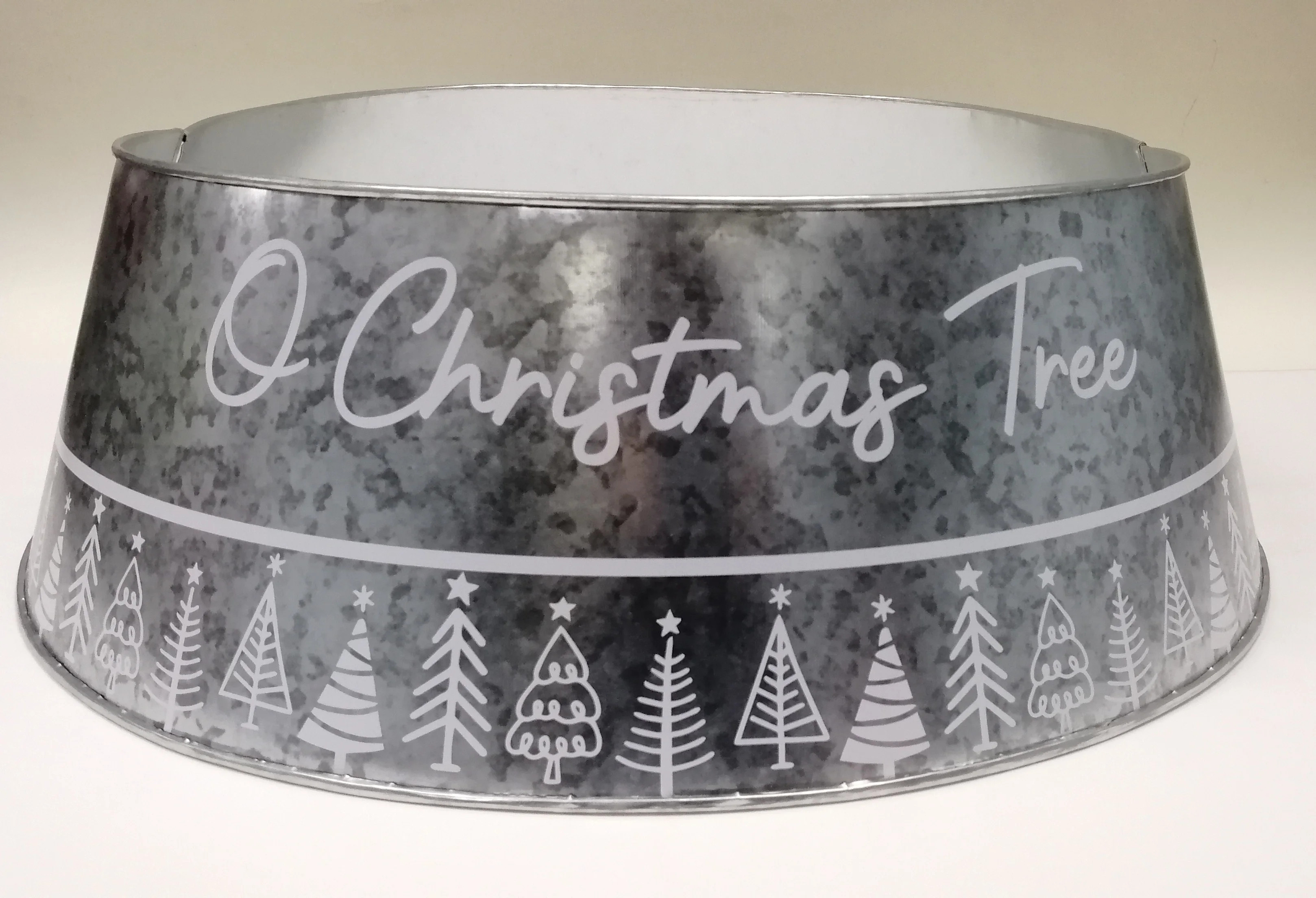 Silver O' Christmas Tree Galvanized Metal Tree Collar, by Holiday Time | Walmart (US)