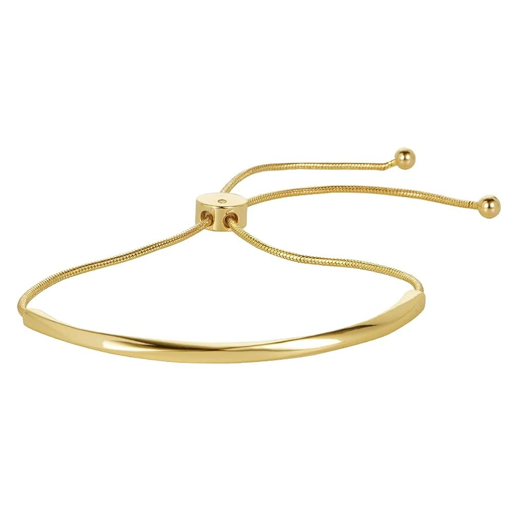 WOWORAMA Adjustable Slider Bracelets for Women Bar Friendship Bangle Bracelet for Women Gold/Whit... | Amazon (US)