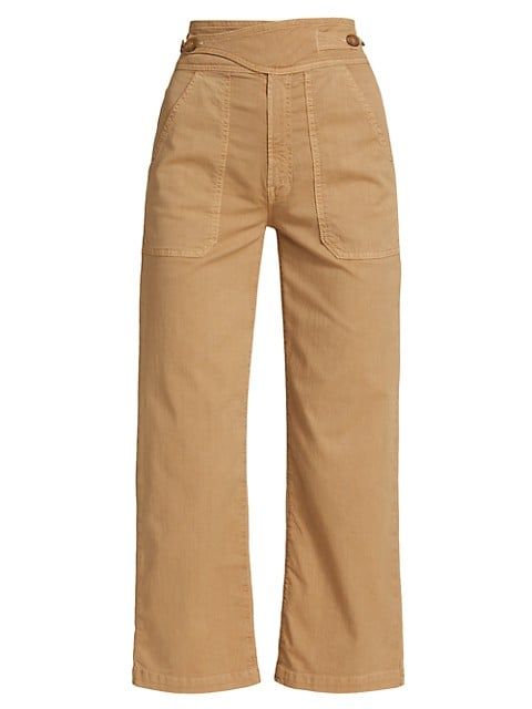 The Wrapped Up Patch Pocket High-Rise Wide-Leg Ankle Jeans | Saks Fifth Avenue