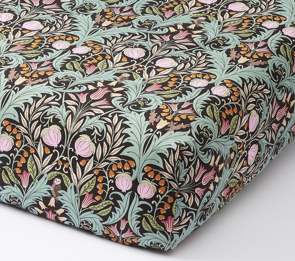 Chris Loves Julia Decorative Floral Organic Crib Fitted Sheet | Pottery Barn Kids