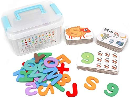 LIKEE Alphabet Number Flash Cards Wooden Letter Puzzle ABC Sight Words Matching Games Animal Coun... | Amazon (US)