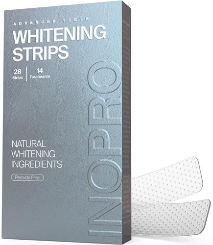 InoPro Natural Teeth Whitening Strips Kit 14 Treatments - Sensitive Teeth Whitener, Peroxide Free, Enamel Safe White Strips, Deep Stains Removal - Instant Teeth Whitening Without The Harm (28 Strips) | Amazon (US)