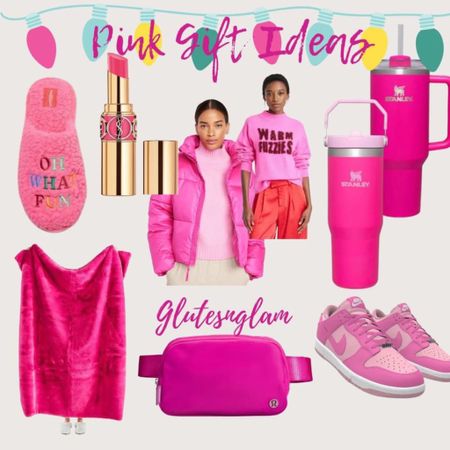 Gift ideas for the Barbie pink fan! Bright hot pink gift ideas, Barbie pink, pink Nike dunks, pink Stanley, lululemon belt bag, YSL pink lipstick. Pink fuzzy slippers  

#LTKfindsunder100 #LTKGiftGuide #LTKfindsunder50