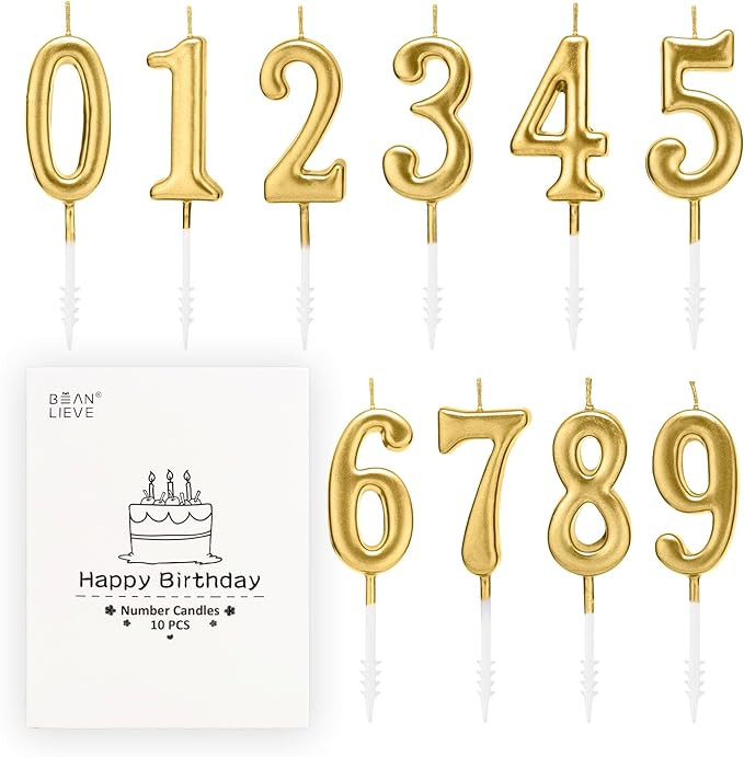 Beanlieve 10-Pieces Numeral Birthday Candles - Cake Numeric Candles Number 0 1 2 3 4 5 6 7 8 9,Us... | Amazon (CA)