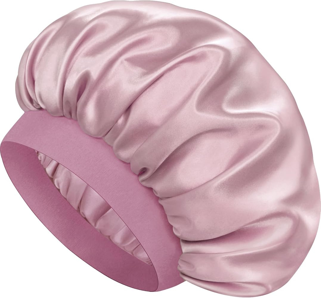 Satin Silk Bonnet for Sleeping, Double Layer Silk Sleep Cap for Men & Women, Soft Satin Lined Bon... | Amazon (US)