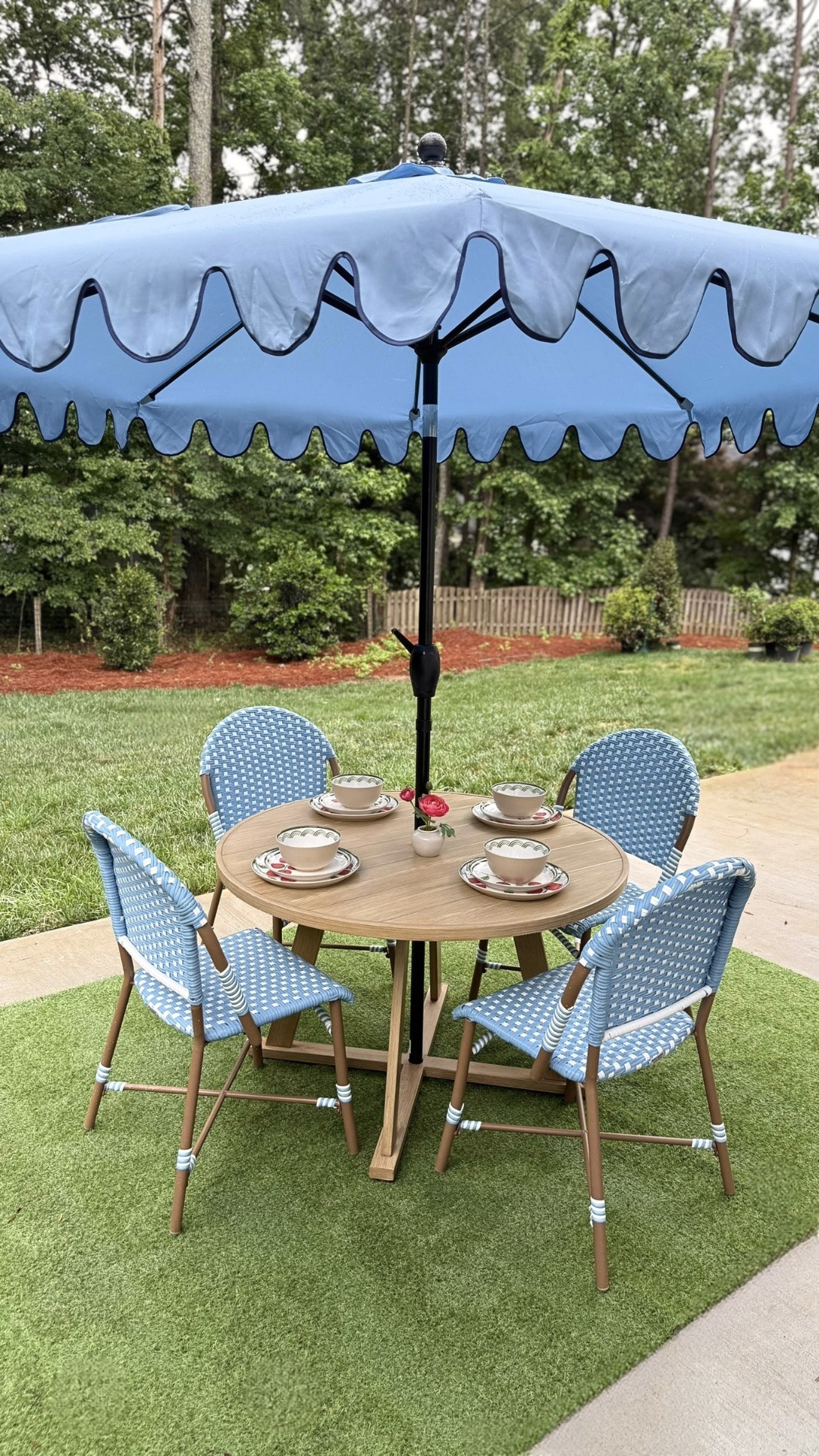 I may never eat inside again 😂

One scalloped umbrella, a few little patio upgrades, and suddenly we’re finding excuses to sit out here for hours (even in the rain!) Morning coffee, dinner, late afternoon “just going outside for a minute” moments…this little corner of the yard has become everyone’s favorite spot lately. 

Linked everything from our little patio setup here  ↓

#LTKHome #LTKSeasonal #LTKOver40