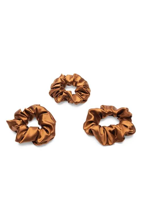 BLISSY 3-Pack Silk Scrunchies in Bronze at Nordstrom | Nordstrom