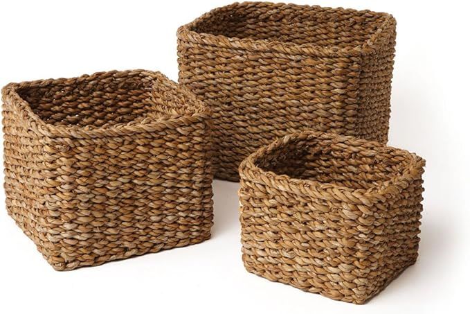 Napa Home & Garden Seagrass Small Square Baskets, Set of 3 | Amazon (US)