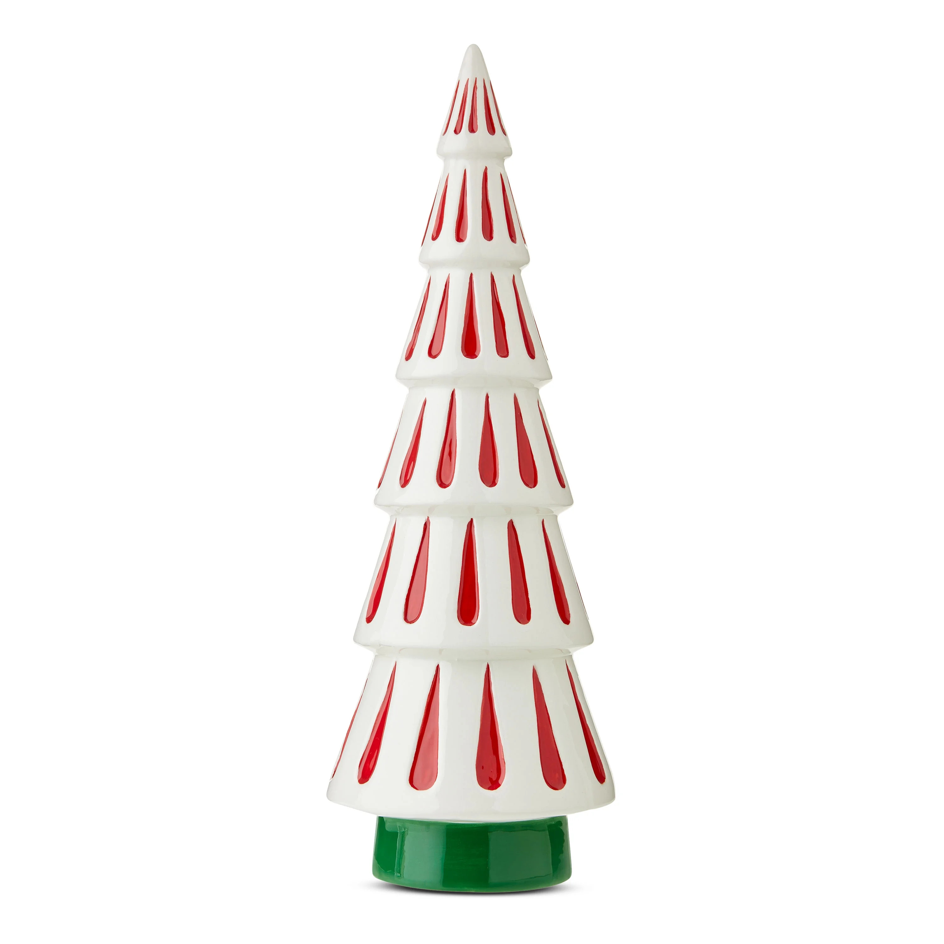 Red and White Ceramic Tree Tabletop Christmas Decoration, by Holiday Time - Walmart.com | Walmart (US)