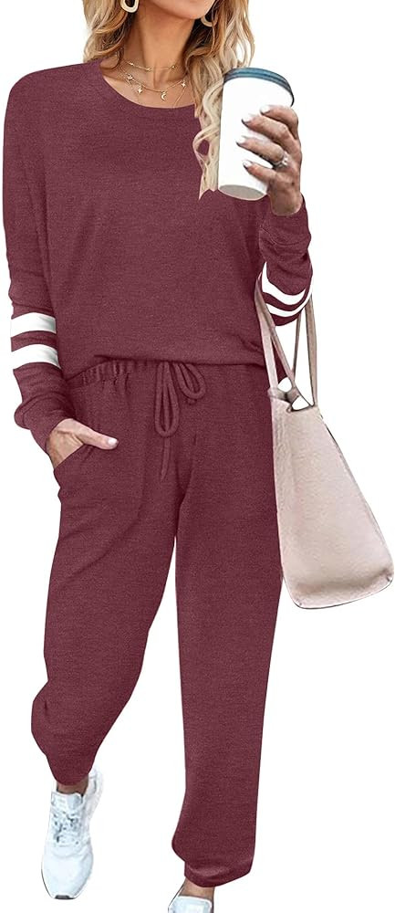 Ekouaer Sweatsuits Womens Loungewear Set Tracksuit Long Sleeve Pajamas Set with Pockets 2 Piece O... | Amazon (US)