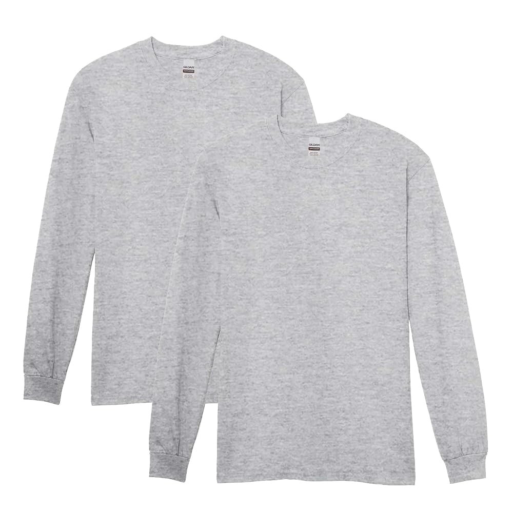 Gildan Adult Heavy Cotton Long Sleeve T-Shirt, Style G5400, 2-Pack | Amazon (US)