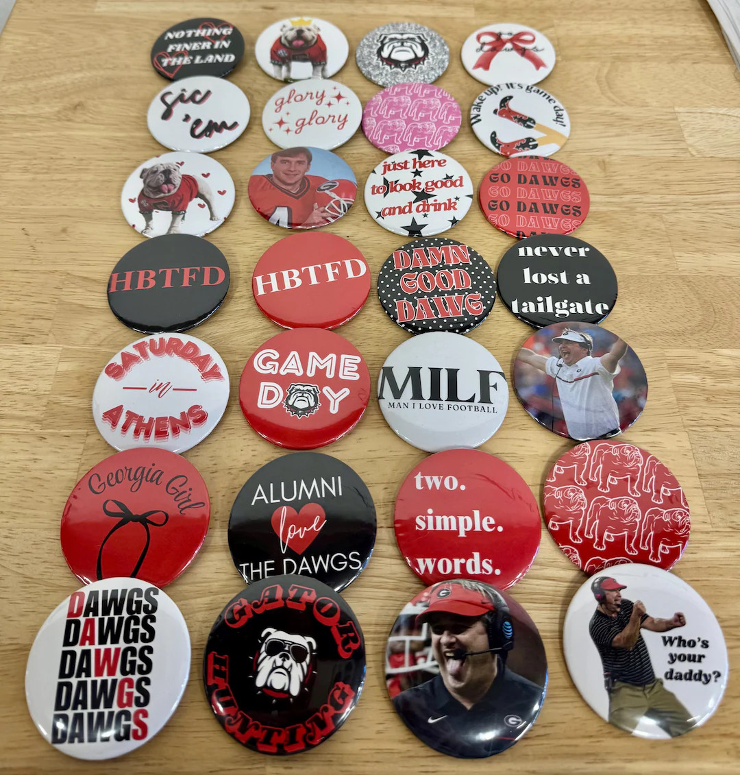 Georgia Game Day 2.25 Inch Buttons | Etsy (US)
