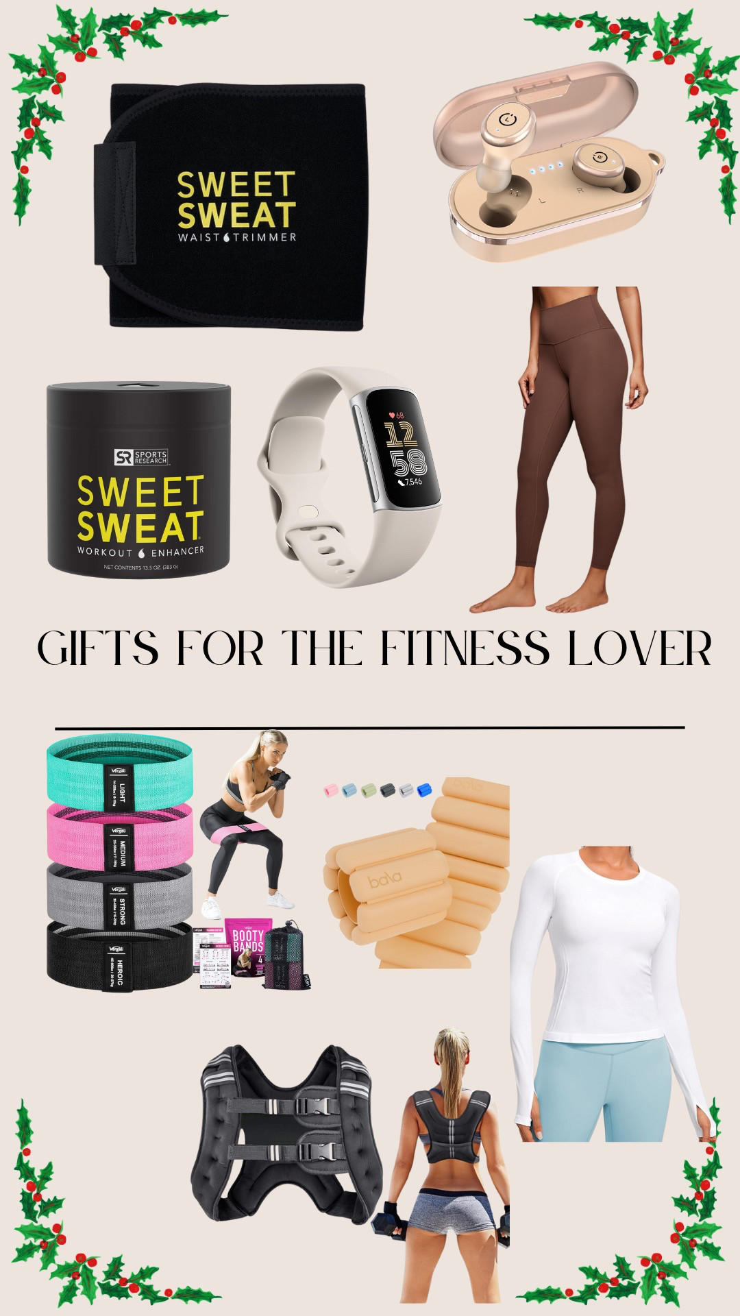 Gifts for the Fitness Lover!

Sweat band, leggings, wrist weights, weighted vest, bands 

 #LTKGiftGuide #LTKHoliday #LTKFitness