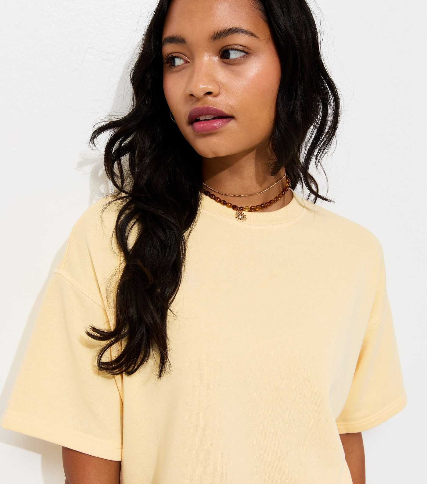 Light Yellow Boxy Sweatshirt T-Shirt | New Look | New Look (UK)