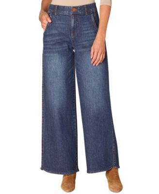 Democracy Petite Absolution Skyrise Wide-Leg Pants - Optic White | Macy's