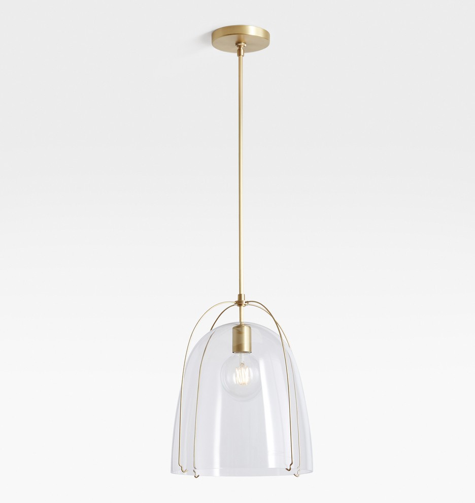 Haleigh 12" Glass Dome Rod Pendant | Rejuvenation