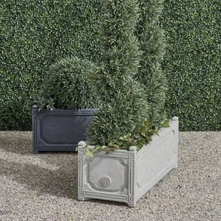 Chantal Trough Planter with Crushed Stone & Whitewash Finish for Topiaries and Flowers | Frontgate