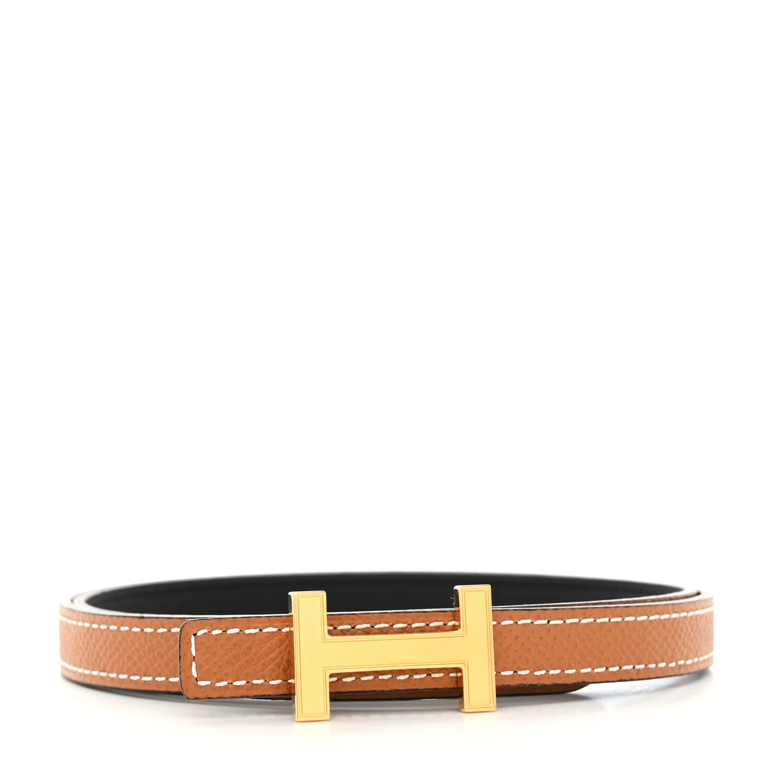 Swift Epsom 13mm Focus Belt 70 Black Gold | FASHIONPHILE (US)