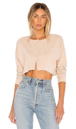 Keaton Cropped Sweater in Nude | Revolve Clothing (Global)