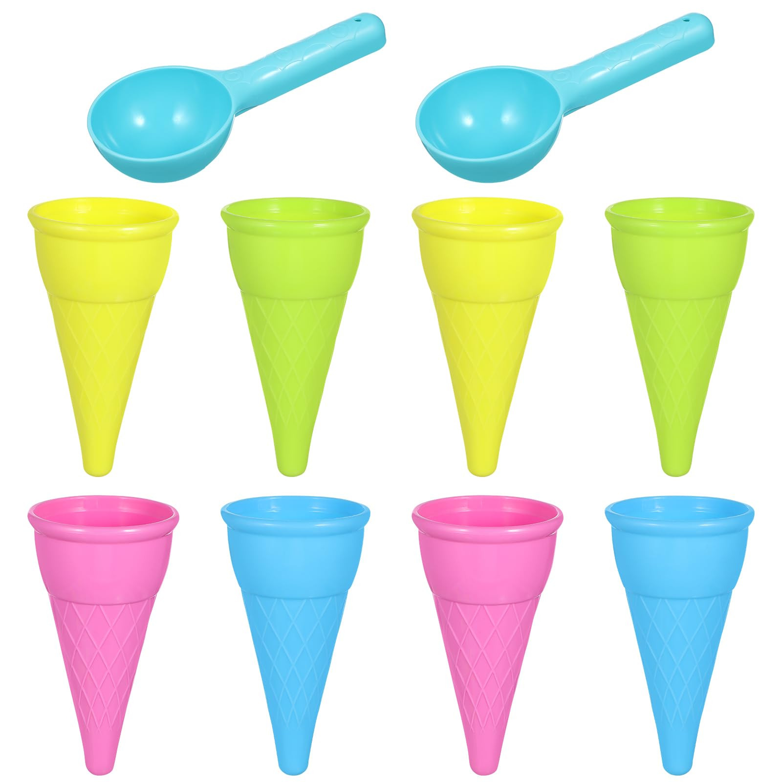 Toodler Toys 10 Pieces Plastic Ice Cream Cones Scoop Outdoor Beach Toys Set Kids Sand Mold Set Se... | Amazon (US)