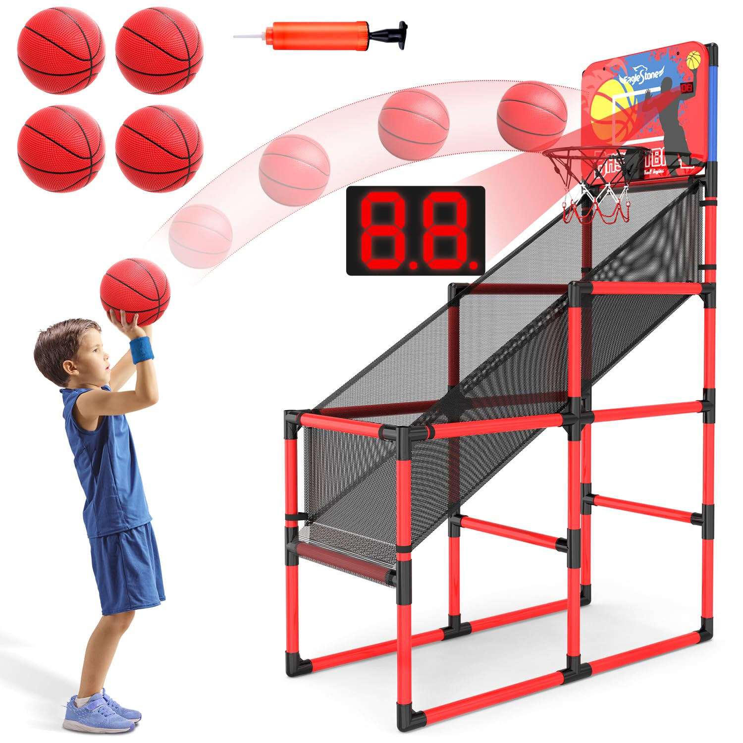 EagleStone Kids Basketball Hoop Arcade Game W/Electronic Scoreboard Cheer Sound, Basketball Hoop ... | Amazon (US)