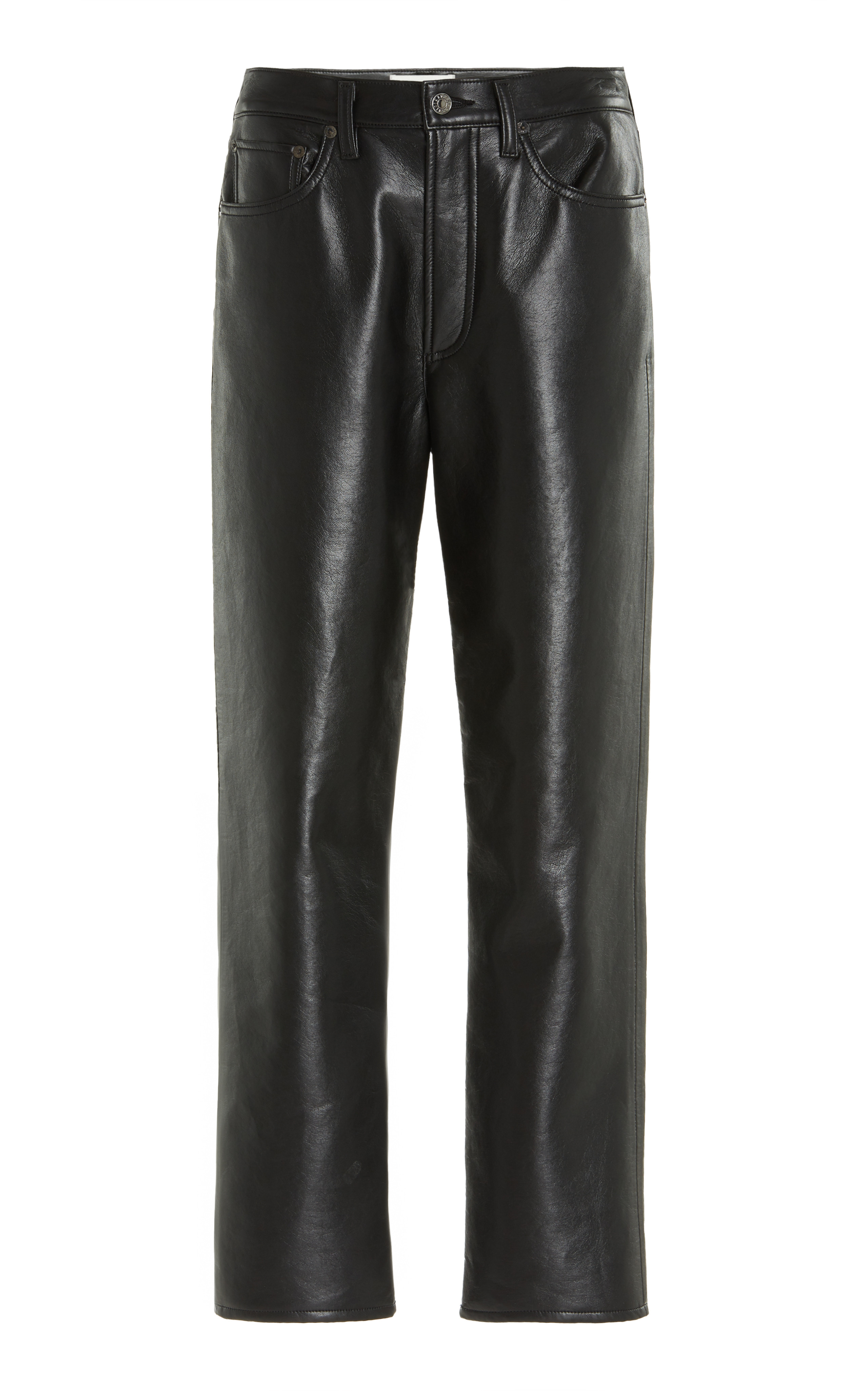 90's High-Rise Recycled Leather Straight-Leg Pants | Moda Operandi (Global)