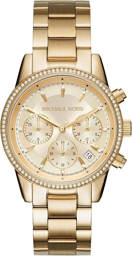 Michael Kors Ritz Women's Watch, Stainless Steel and Pavé Crystal Watch for Women | Amazon (US)