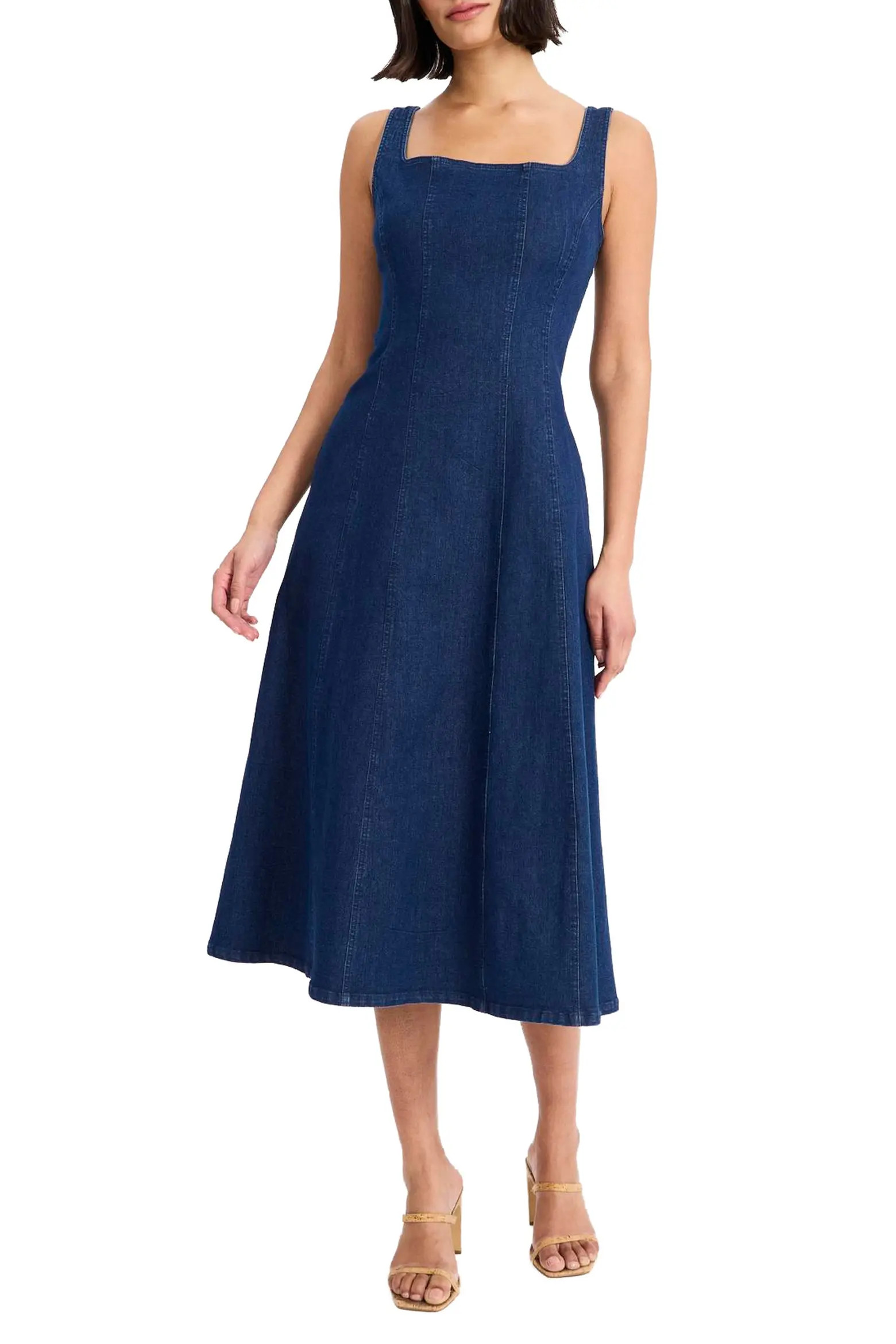 Maggy London Sleeveless Denim Midi Dress (Women) | Nordstrom | Nordstrom