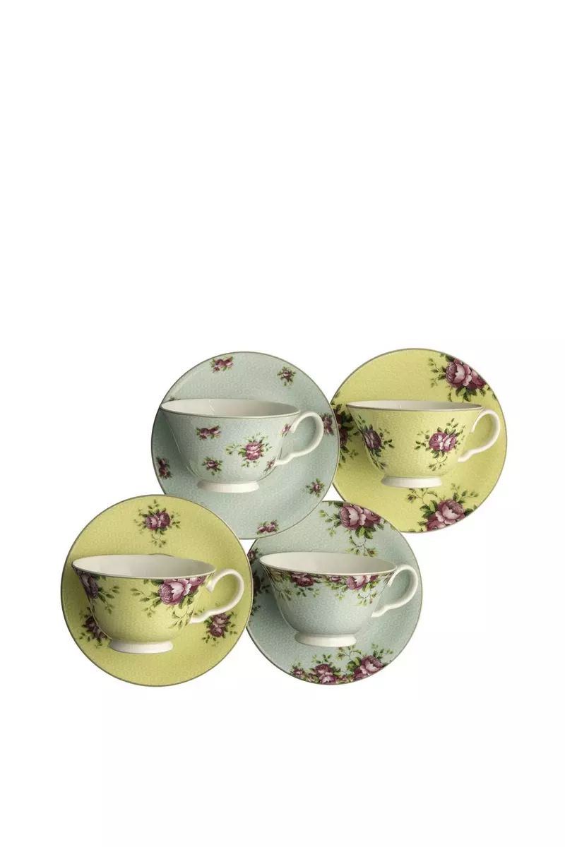 'Archive Rose' Teacups & Saucers Set | Debenhams UK