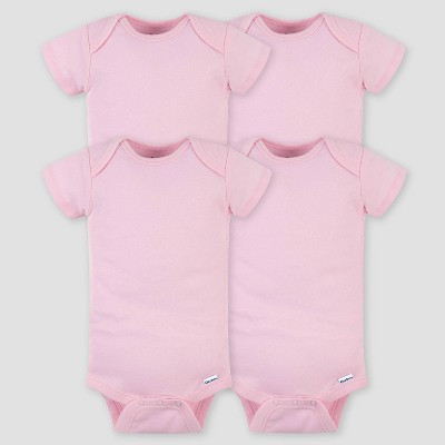 Gerber Baby Girls' 4pk Short Sleeve Onesie - Pink 0-3M | Target