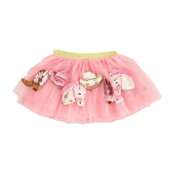 Mud Pie Toddler Girl's Cowgirl Tutu in Pink, Size 3T-5T | 100% Polyester | Mud Pie